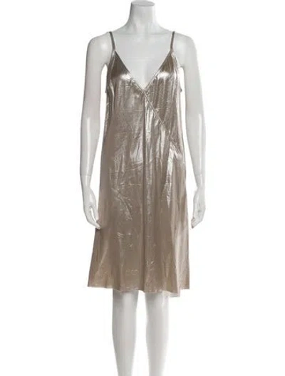 Pre-owned Rick Owens V-neck Knee-length Dress