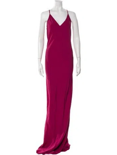 Pre-owned Rick Owens V-neck Long Dress W/ Tags In Burgundy