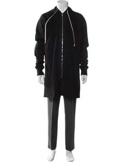 Pre-owned Rick Owens V-neck Long Sleeve Hoodie In Gray