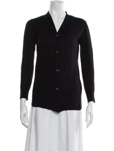 Pre-owned Rick Owens V-neck Long Sleeve Top In Black