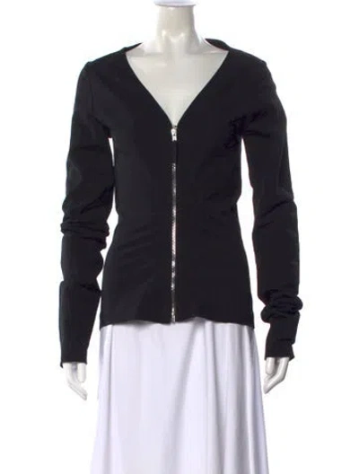 Pre-owned Rick Owens V-neck Long Sleeve Top In Black