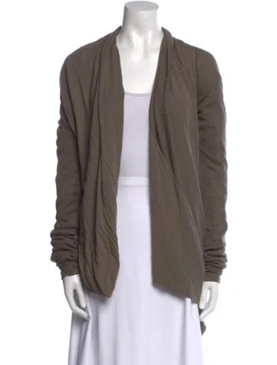 Pre-owned Rick Owens V-neck Long Sleeve Top In Brown
