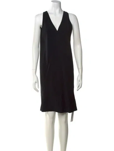 Pre-owned Rick Owens V-neck Mini Dress In Black