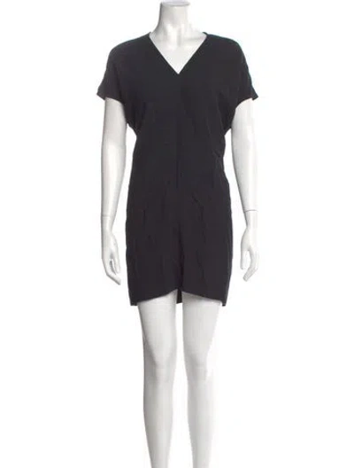Pre-owned Rick Owens V-neck Mini Dress In Black