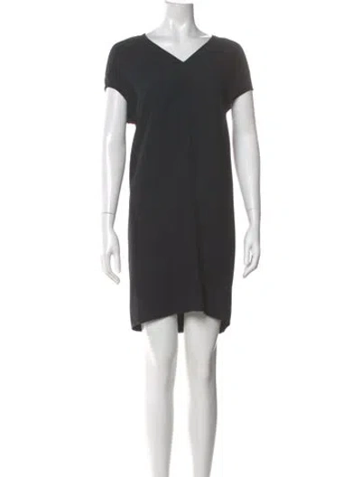 Pre-owned Rick Owens V-neck Mini Dress In Gray