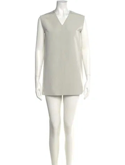 Pre-owned Rick Owens V-neck Mini Dress W/ Tags In Gray