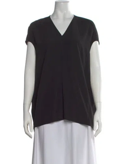 Pre-owned Rick Owens V-neck Short Sleeve Top In Black
