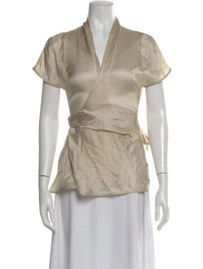 Pre-owned Rick Owens V-neck Short Sleeve Top In Neutral