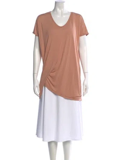 Pre-owned Rick Owens V-neck Short Sleeve T-shirt In Orange