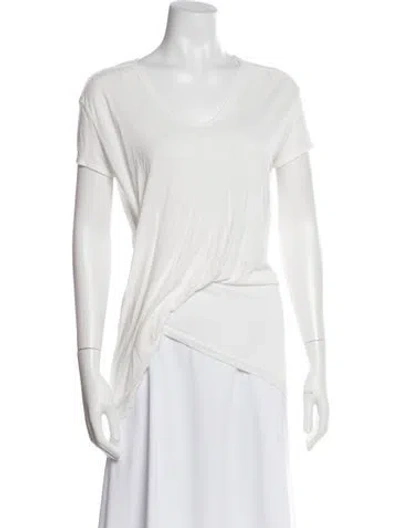 Pre-owned Rick Owens V-neck Short Sleeve T-shirt In White