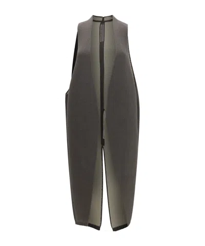 Rick Owens V-neck Sleeveless Knit Top In Gray