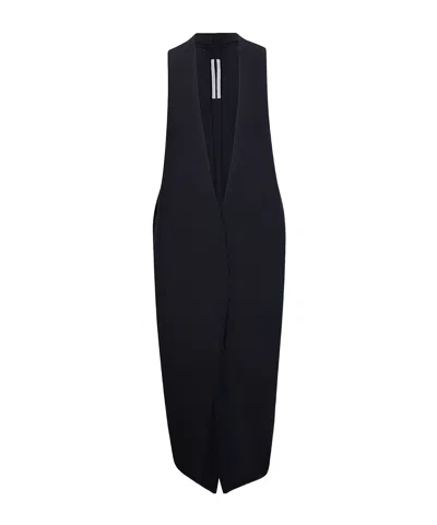 Rick Owens V-neck Sleeveless Knit Top In Black