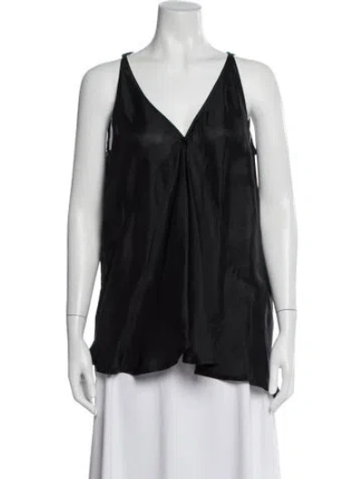 Pre-owned Rick Owens V-neck Sleeveless Top In Black