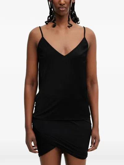 Rick Owens V-neck Spaghetti-strap Top In Black