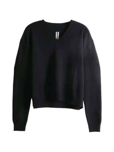 Rick Owens V-neck Sweater In Black