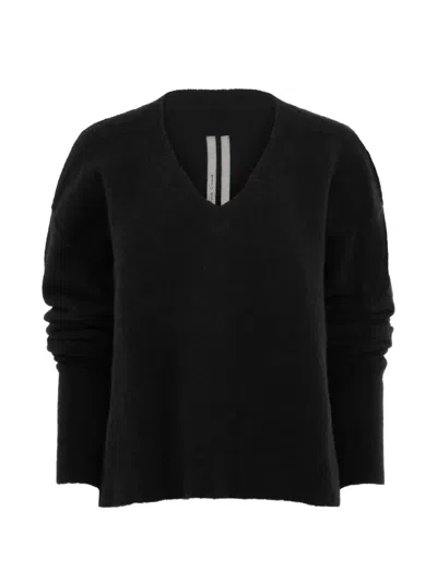 Rick Owens V-neck Sweater In Black
