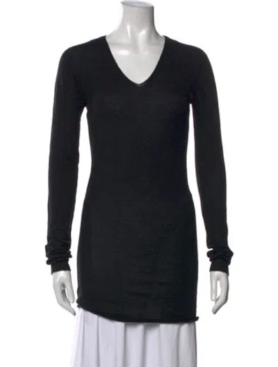 Pre-owned Rick Owens V-neck Sweater In Black