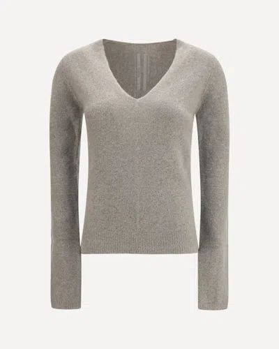 Rick Owens V-neck Sweater In Gray