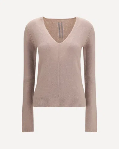 Rick Owens V-neck Sweater In Pink