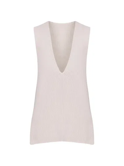 Rick Owens V-neck Tank In White