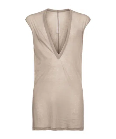 Rick Owens V-neck Vest In Brown