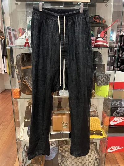 Pre-owned Rick Owens Walrus S/s17 Ghilly Linen Wrapped Pants In Black