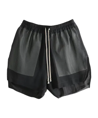 Rick Owens Washed Georgette Temple Boxers In Black