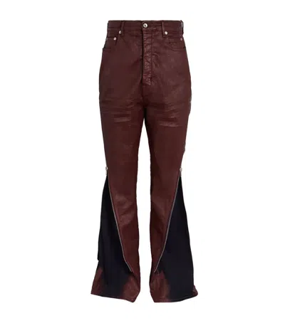 Rick Owens Waxed Bolan Banana Jeans In Multi