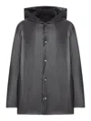 Rick Owens Hooded Button-fastening Jacket In Black