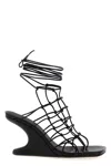 Rick Owens 80mm Web Cantilever Leather Sandals In Black