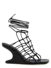 Rick Owens 80mm Web Cantilever Leather Sandals In Black