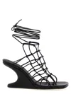 Rick Owens 80mm Web Cantilever Leather Sandals In Black