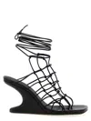 Rick Owens 80mm Web Cantilever Leather Sandals In Black