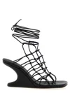 Rick Owens 80mm Web Cantilever Leather Sandals In Black