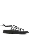 Rick Owens Web Granola Sandals In Black