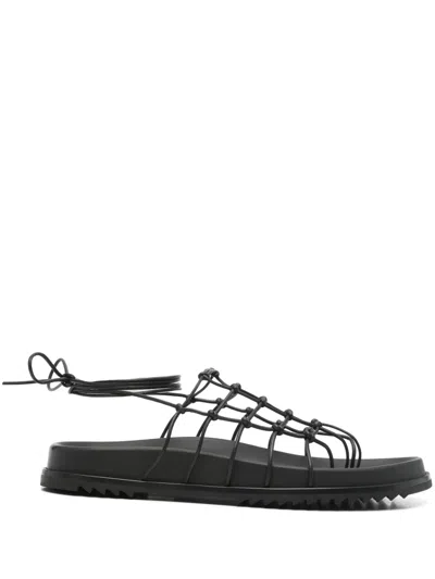 Rick Owens Web Granola Sandals In Black