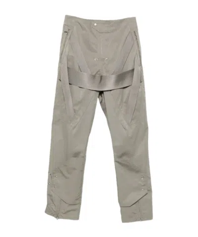 Rick Owens Webbing-strap Zipped-cuff Trousers In Gray
