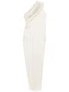 Rick Owens One-shoulder Rib Knit Maxi Dress With Draped Neckline