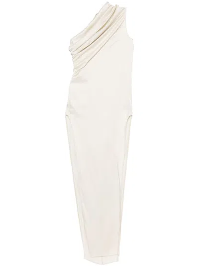 RICK OWENS WHITE ATHENA ARROWHEAD LONG DRESS