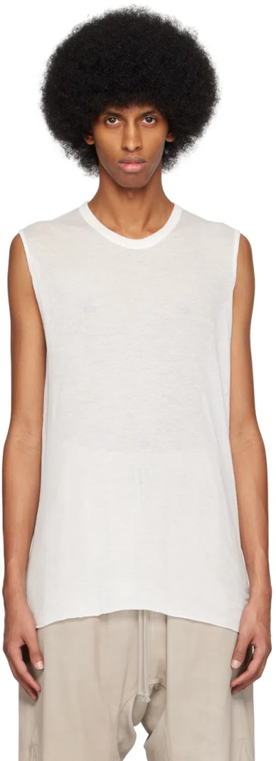Rick Owens White Basic Tank Top In 11 Milk