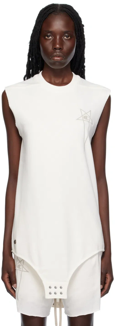 Rick Owens White Champion Edition Sl Tank Top In 11 Milk
