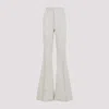 Rick Owens High-waisted Flared Pants With Textured Cotton-linen Blend