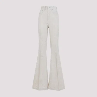 Rick Owens White Cotton Bolan Bootcut Pants