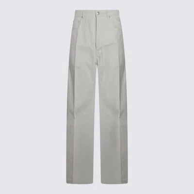 Rick Owens White Cotton Jeans In Gray