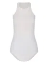 Rick Owens Sleeveless Racerback Top Round Neck In White