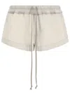 Rick Owens White Cotton Solid Shorts In White