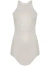 Rick Owens Hollywood Basic Ribbed Scoop Neck Tank Top In White