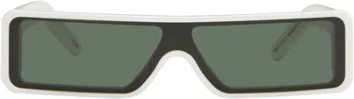 Rick Owens White Gethsemane Geth Sunglasses In Green