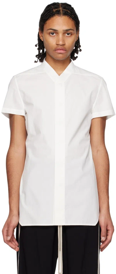 Rick Owens White Golf Shirt In Milk
