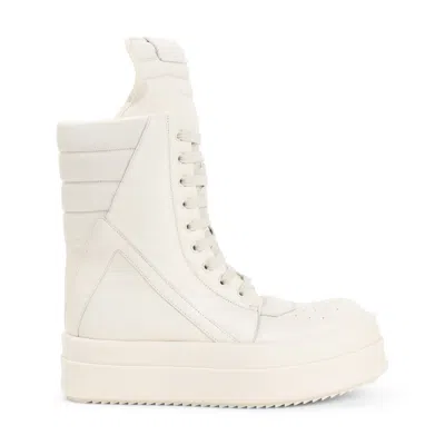 Rick Owens White High-top Sneakers With Platform Sole In Neutrals